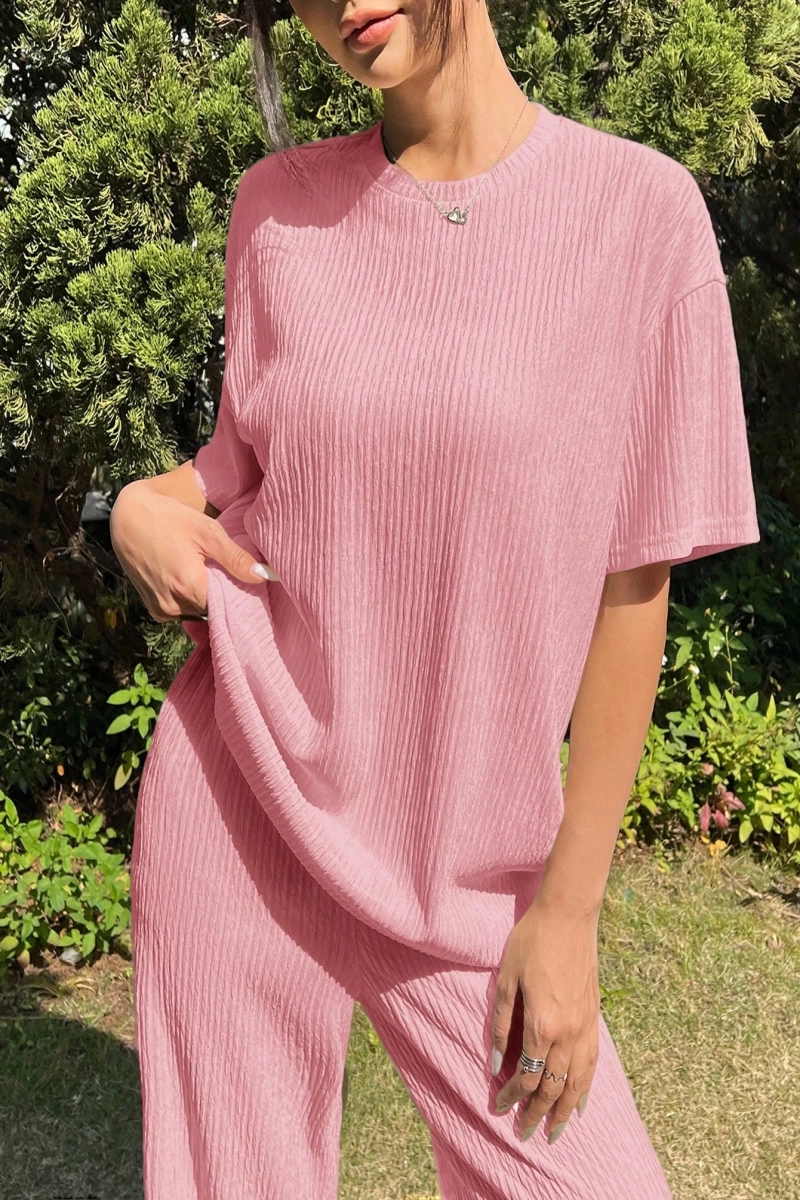 Kadın 2Lİ TAKIM OVERSİZE Trend T-shirt Şort Model 5108