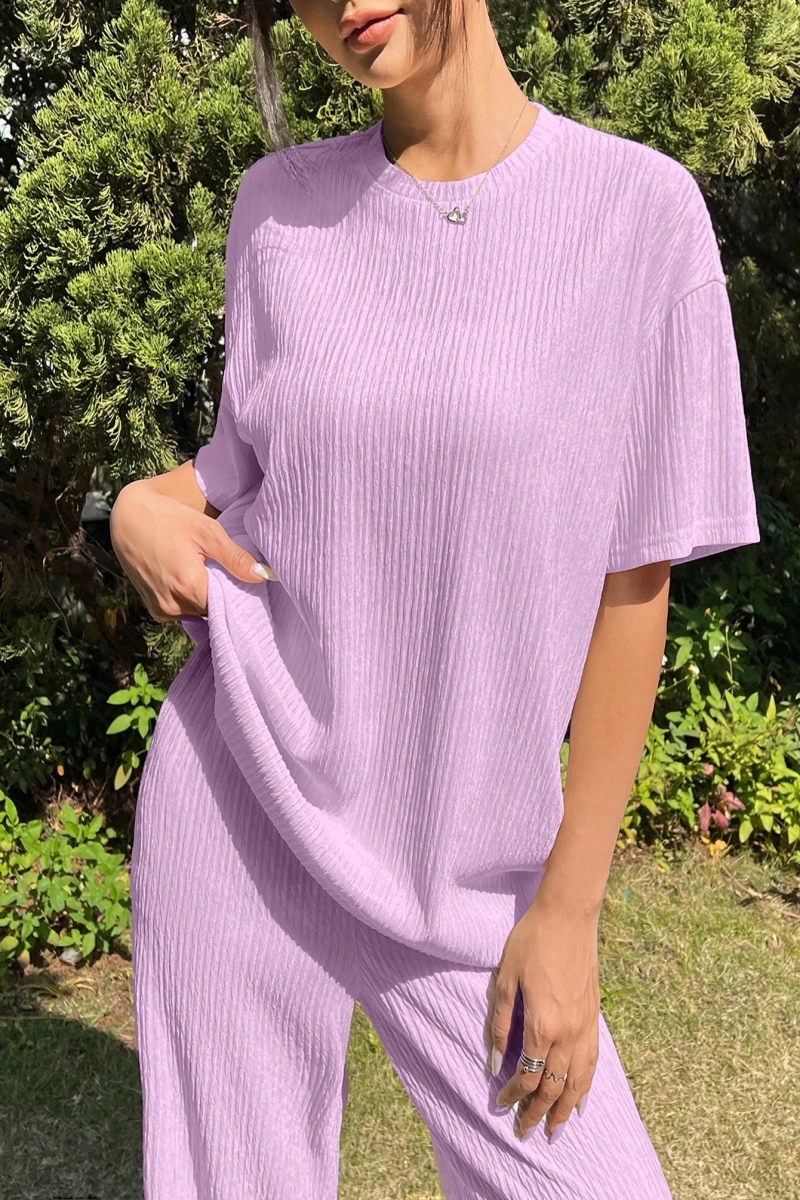 Kadın 2Lİ TAKIM OVERSİZE Trend T-shirt Şort Model 5108