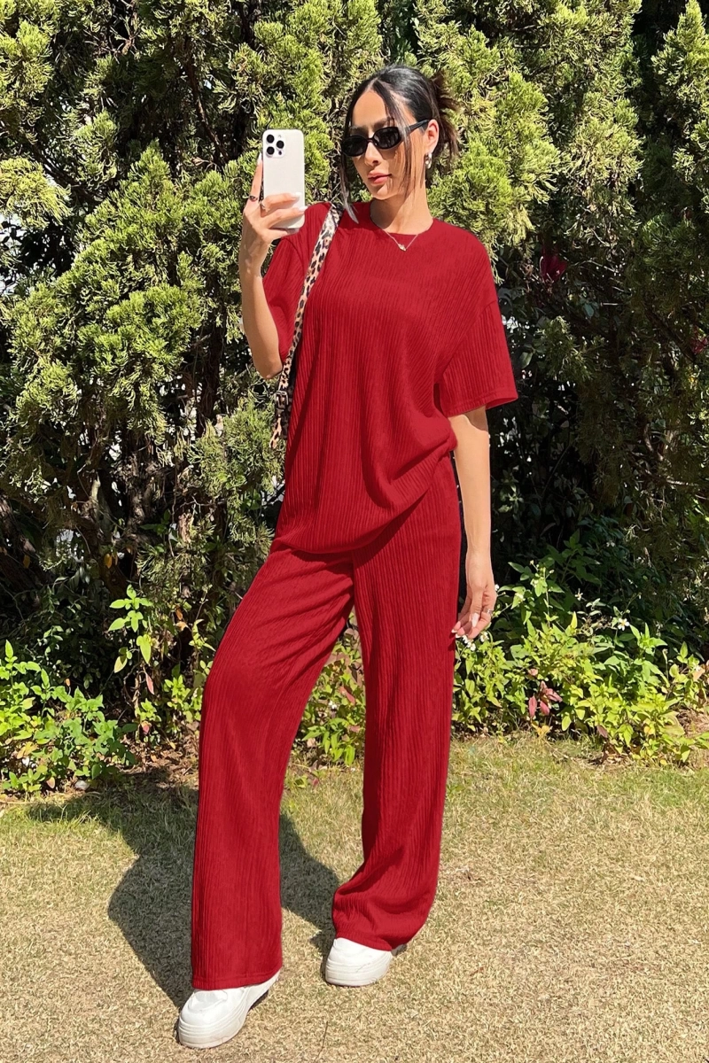 Kadın 2Lİ TAKIM OVERSİZE Trend T-shirt Şort Model 5108