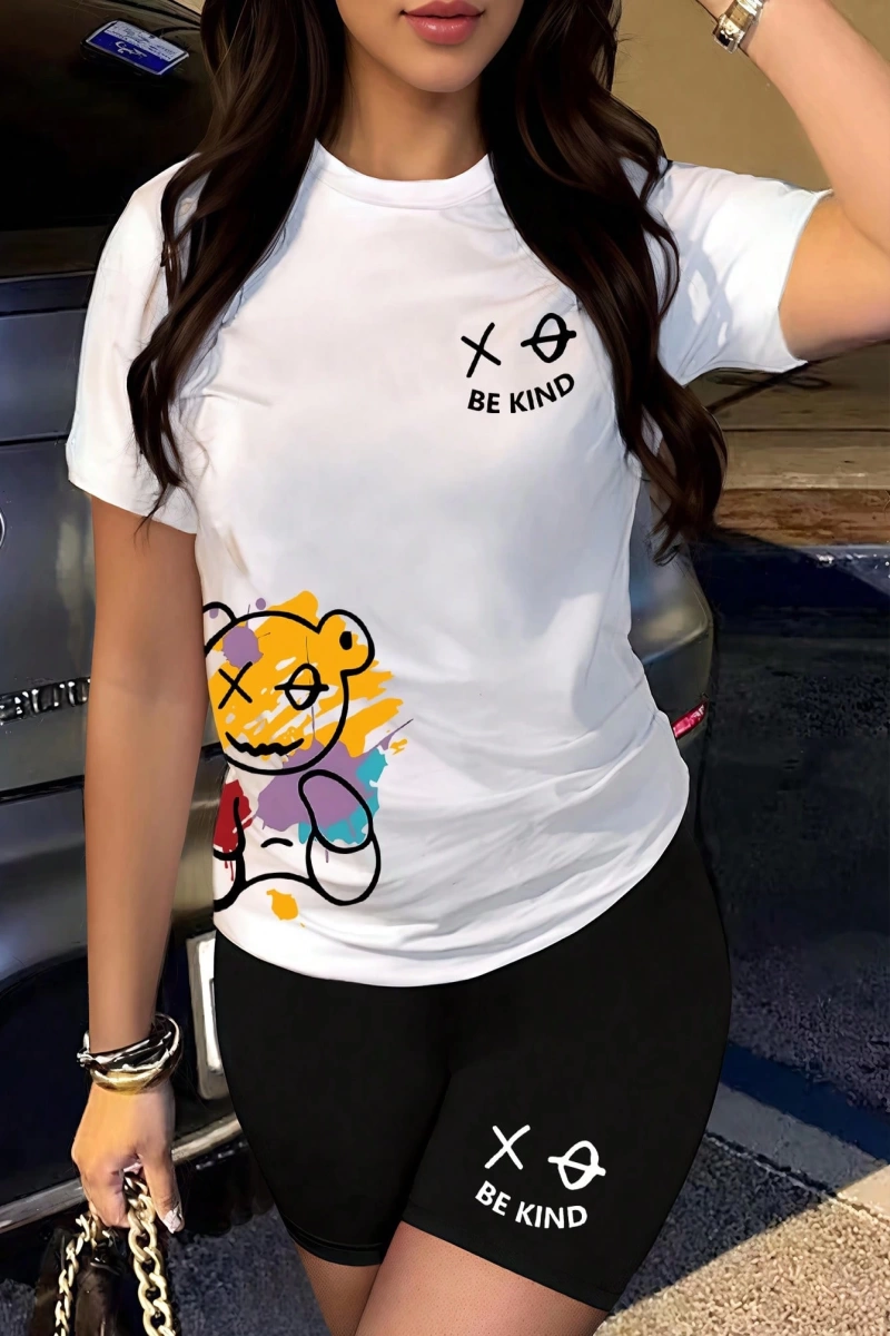 Kadın 2Lİ TAKIM OVERSİZE Trend T-shirt Şort Model 5111