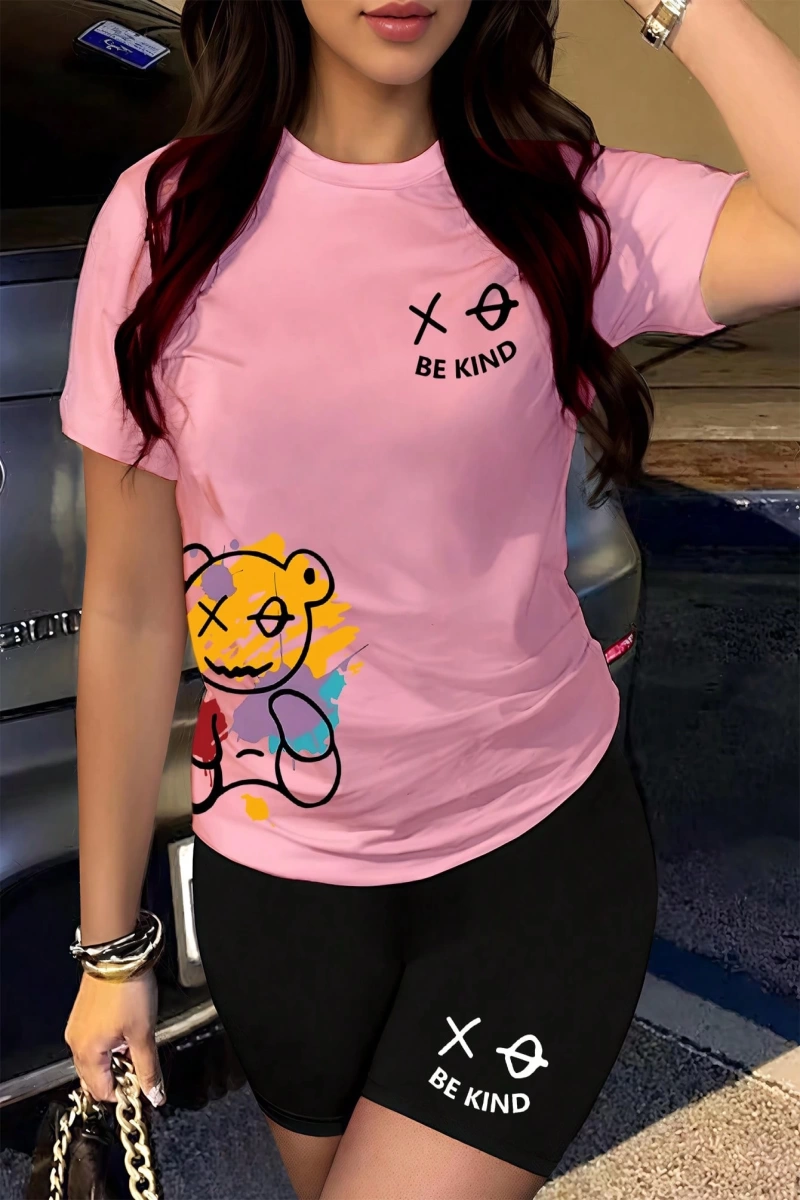Kadın 2Lİ TAKIM OVERSİZE Trend T-shirt Şort Model 5111