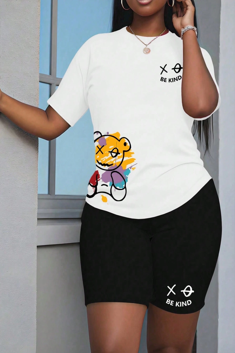 Kadın 2Lİ TAKIM OVERSİZE Trend T-shirt Şort Model 5111