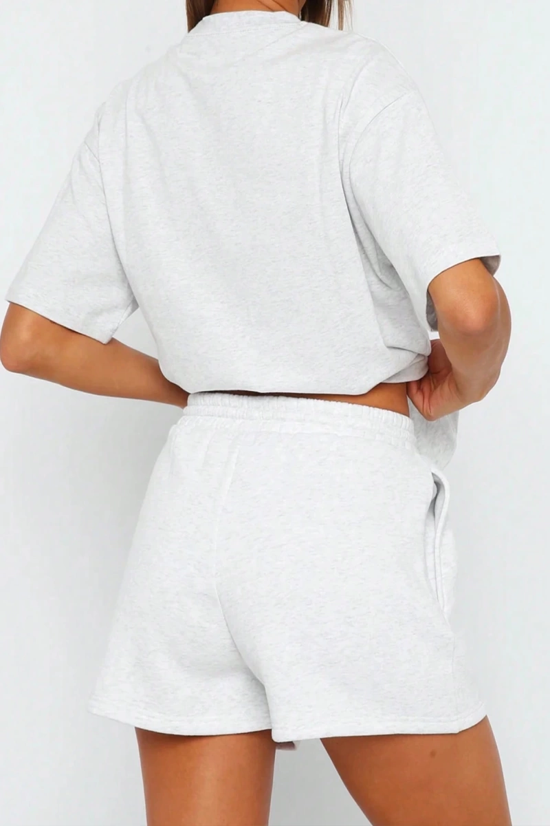 Kadın 2Lİ TAKIM OVERSİZE Trend T-shirt Şort Model 5114
