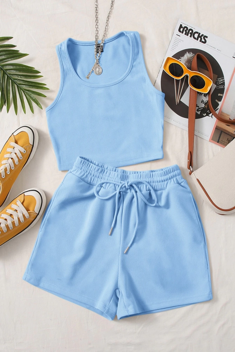 Kadın 2Lİ TAKIM OVERSİZE Trend T-shirt Şort Model 5116
