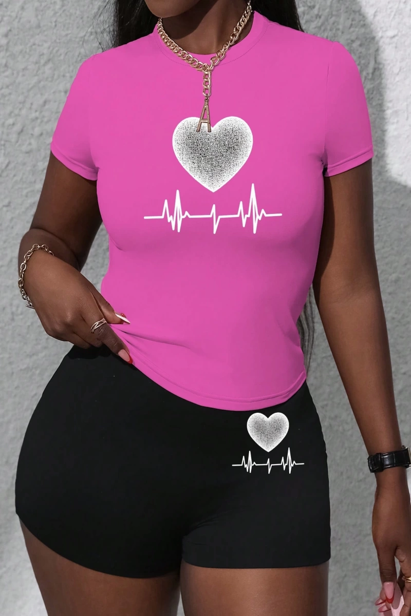 Kadın 2Lİ TAKIM OVERSİZE Trend T-shirt Şort Model 5117