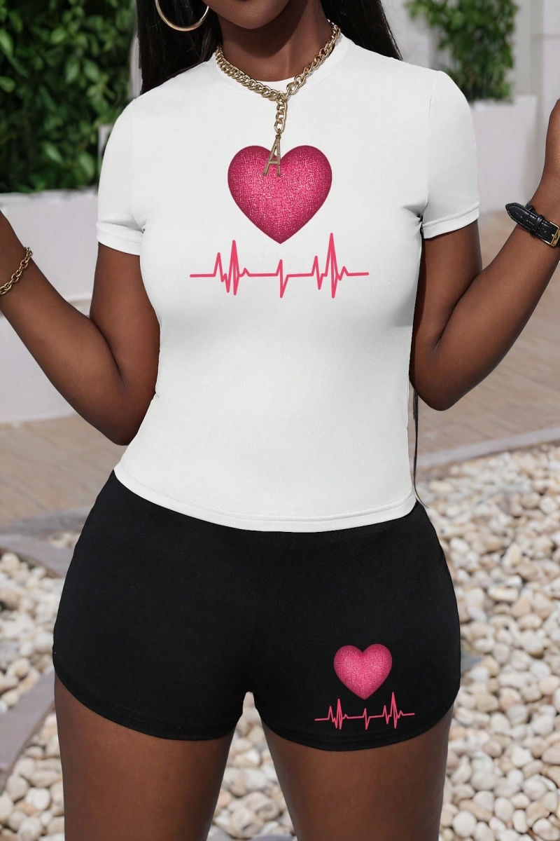Kadın 2Lİ TAKIM OVERSİZE Trend T-shirt Şort Model 5117