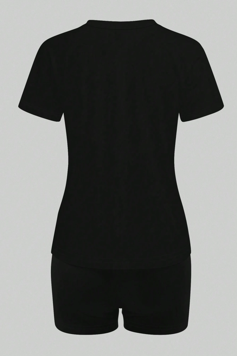 Kadın 2Lİ TAKIM OVERSİZE Trend T-shirt Şort Model 5117