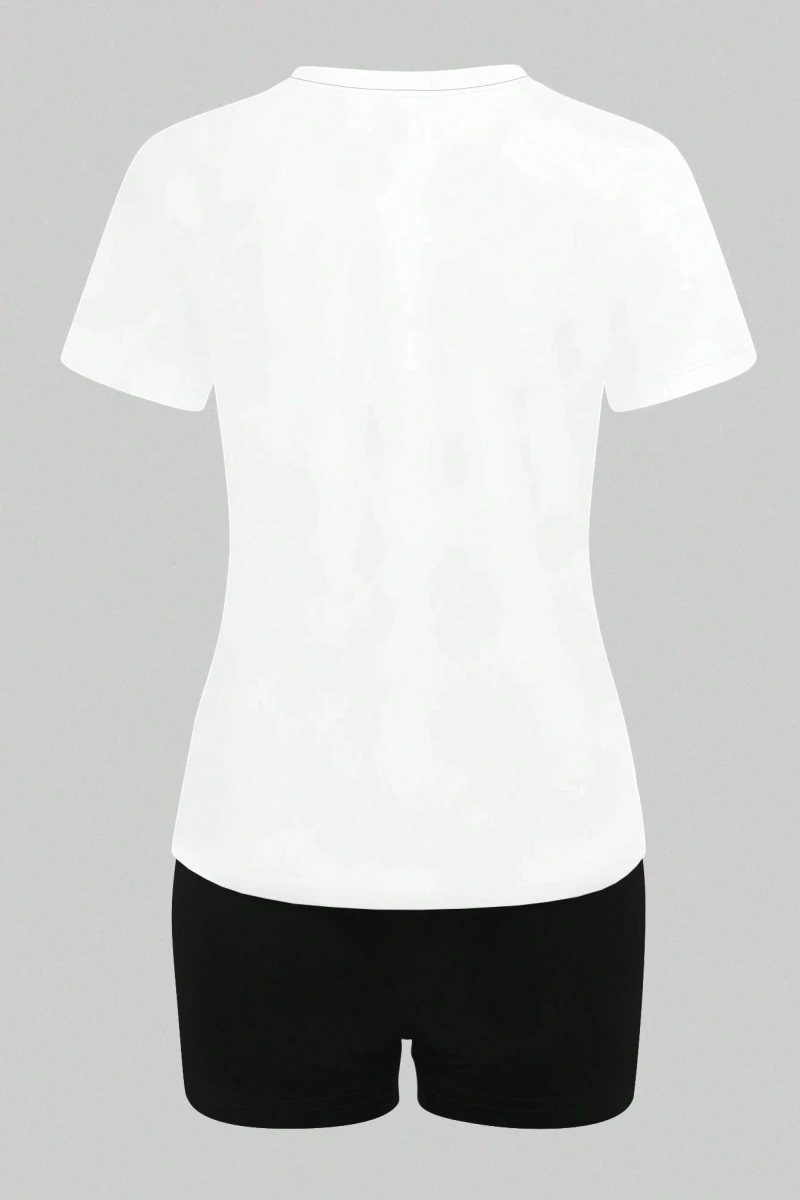 Kadın 2Lİ TAKIM OVERSİZE Trend T-shirt Şort Model 5117