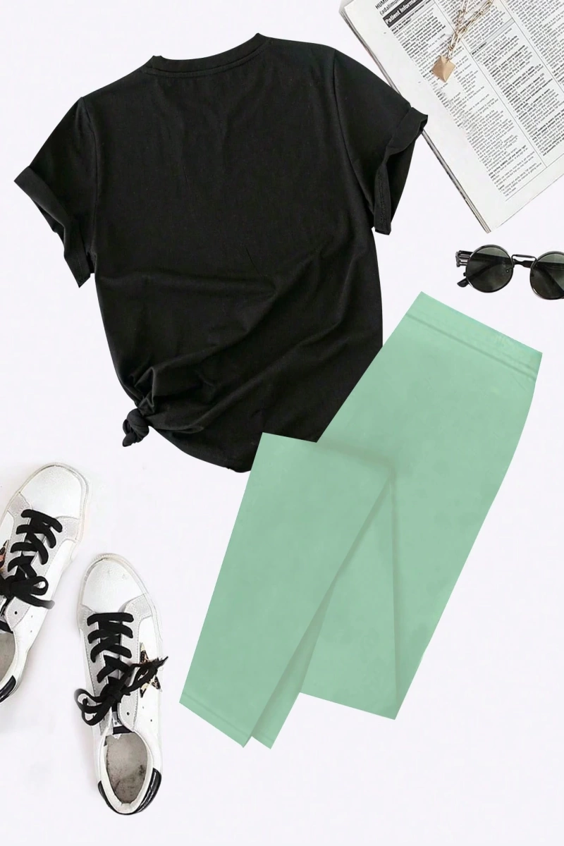 Kadın 2Lİ TAKIM OVERSİZE Trend T-shirt Şort Model 5121