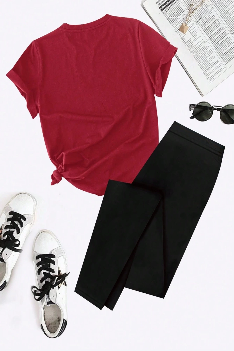 Kadın 2Lİ TAKIM OVERSİZE Trend T-shirt Şort Model 5121