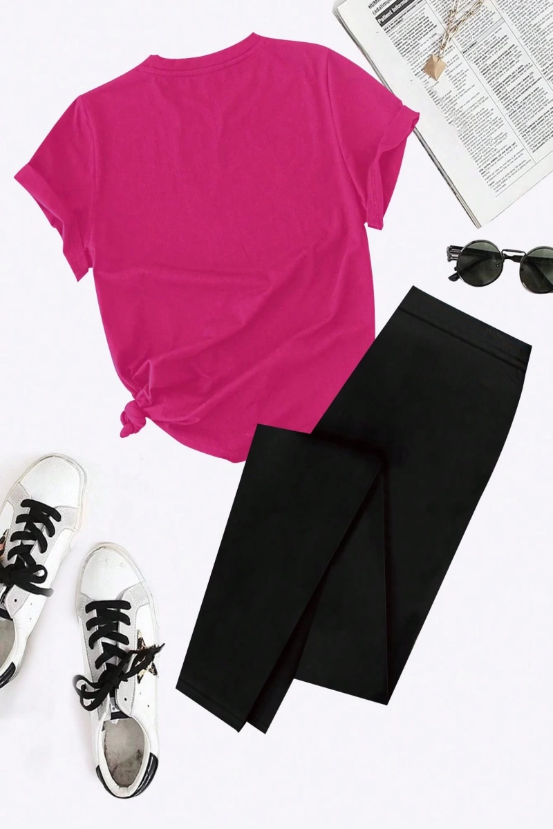 Kadın 2Lİ TAKIM OVERSİZE Trend T-shirt Şort Model 5121