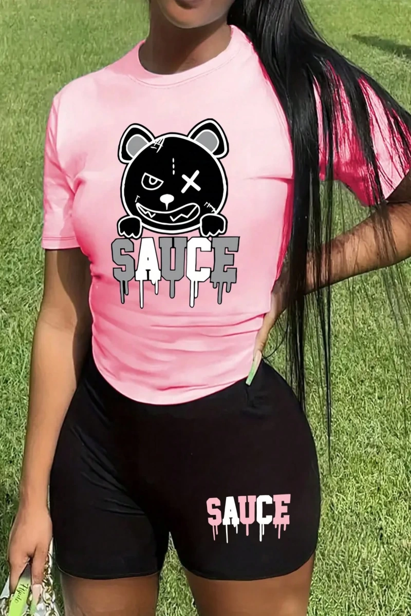 Kadın 2Lİ TAKIM OVERSİZE Trend T-shirt Şort Model 5122