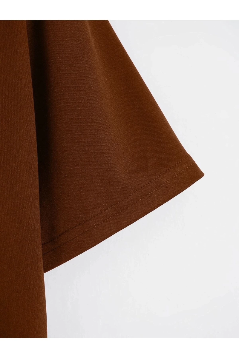 Kadın Düz Bisiklet Yaka Oversize Crop T-shirt 04CRP