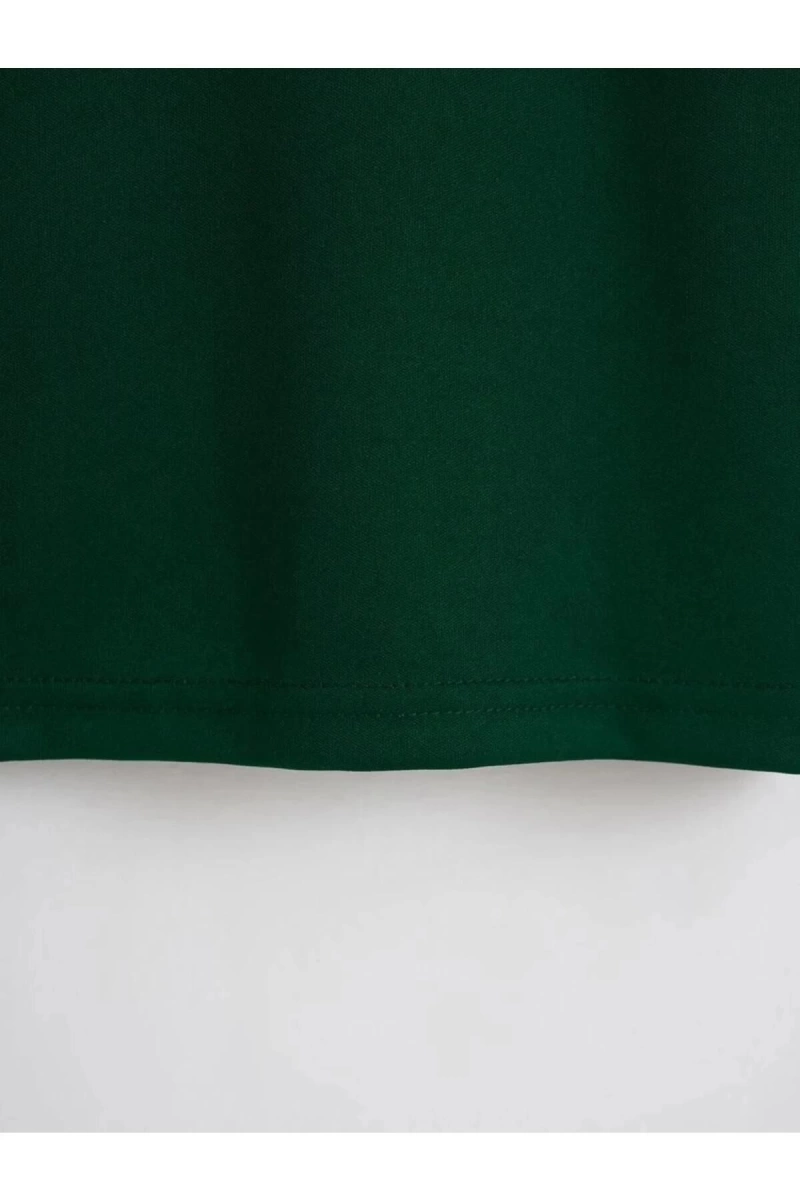 Kadın Düz Bisiklet Yaka Oversize Crop T-shirt 04CRP