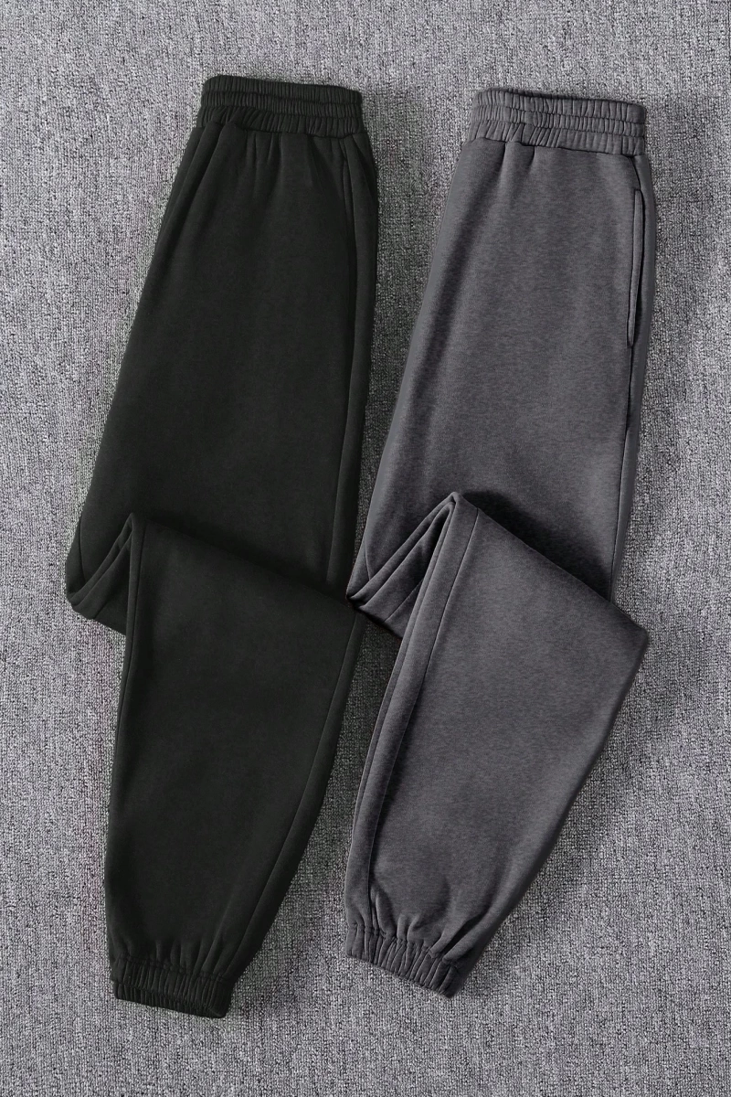 Kadın Düz Renk Ön Bağcıklı Cep Günlük Bağcıklı Spor Pantolonu