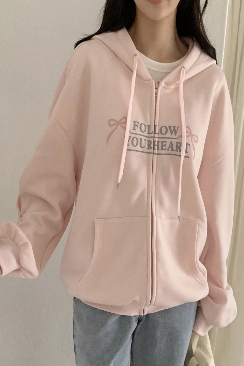 Kadın Fiyonk Dekor Baskı ve Nakış Termal Astarlı Kapşonlu Sweatshirt, Uzun Kollu Üstler Model 5186