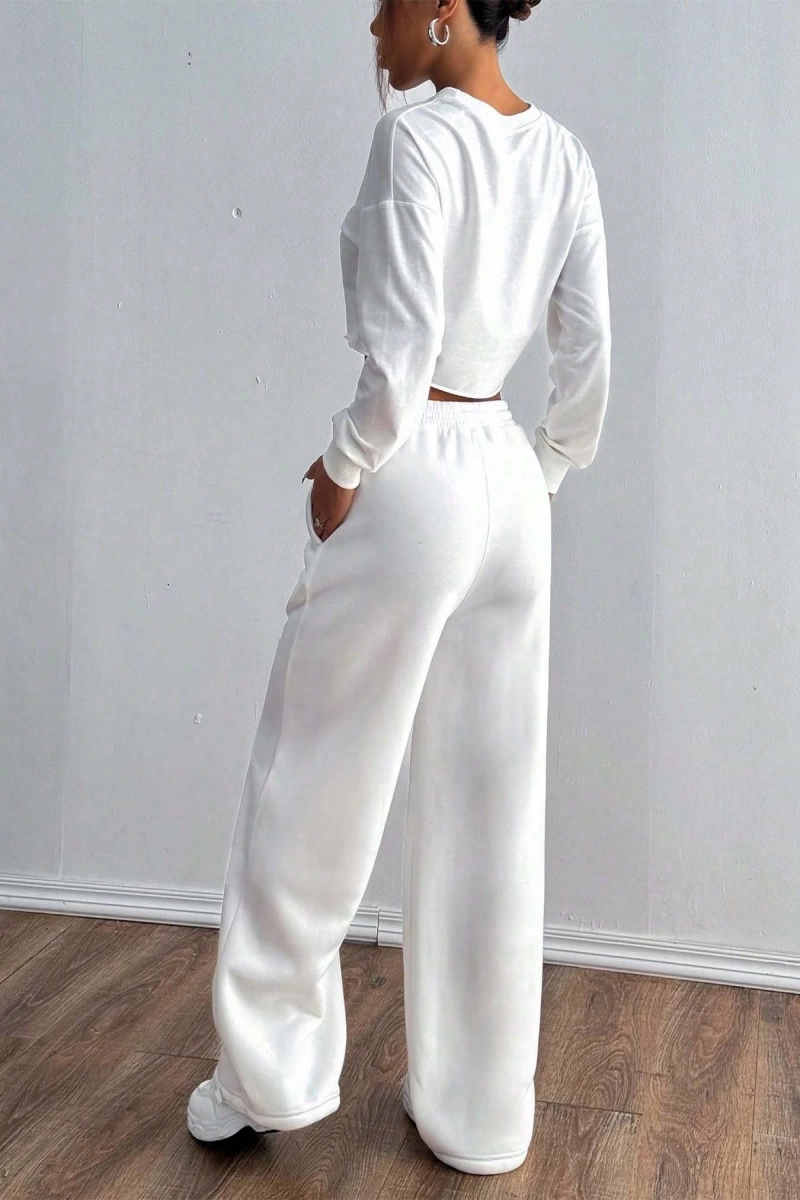 Kadın Fiyonk Desenli Eşofman Altı, Minimalist, Genç, Kampüs Stili, Moda, Rahat, Yolculuk, Spo