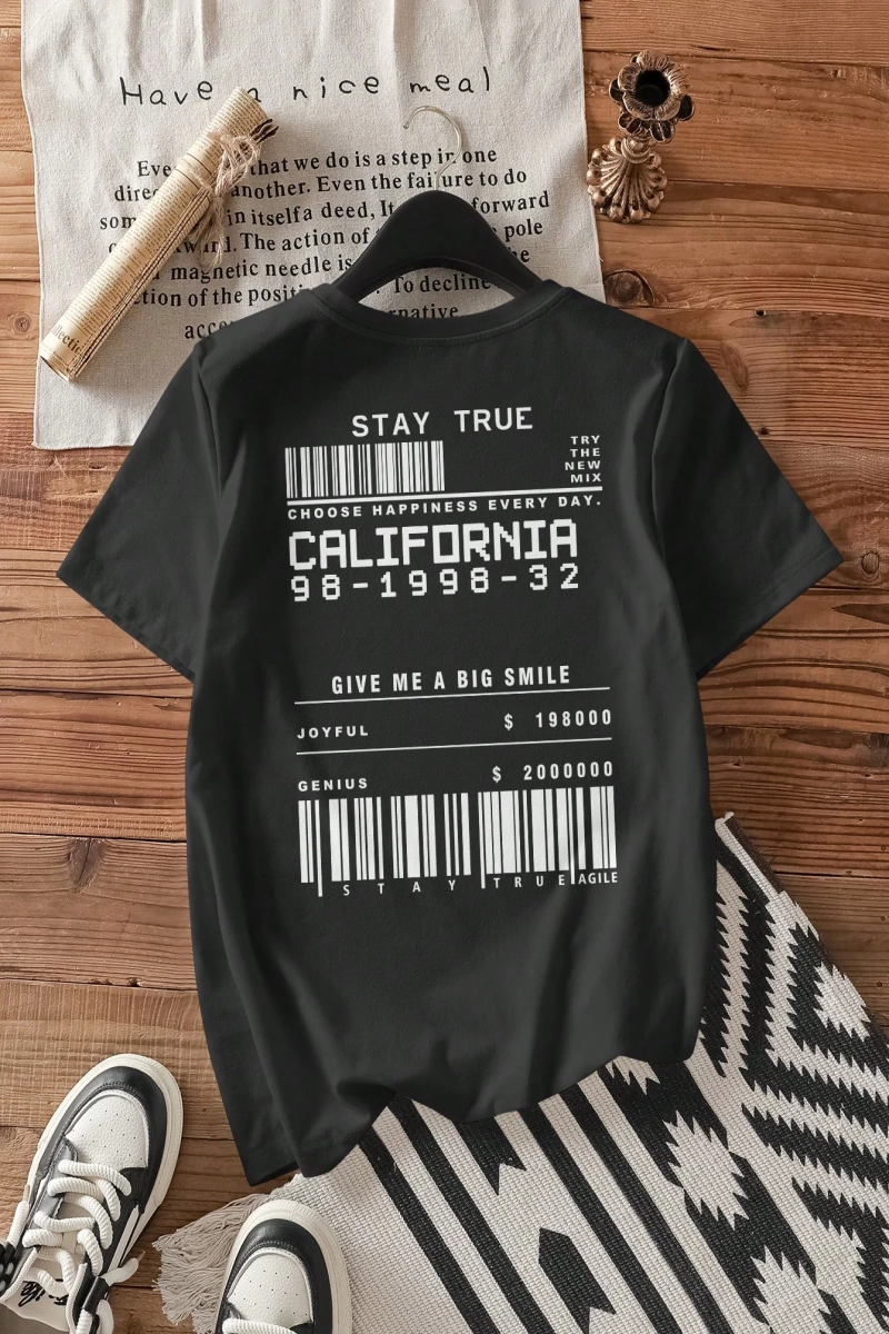 Kadın Günlük Los Angeles Mektup Baskılı Yuvarlak Yaka Tişört, Şık ve Çok Yönlü, Spor Kıyafetl