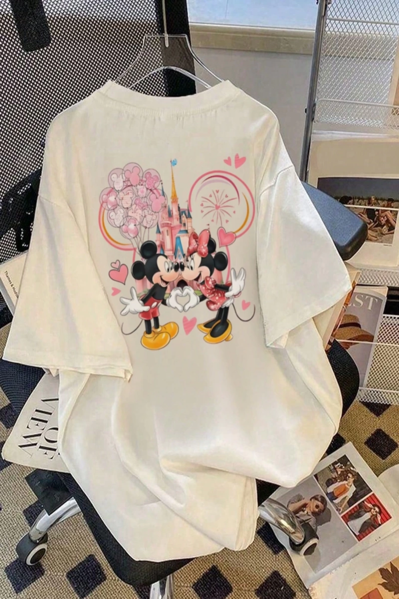 Kadın Günlük Moda Çok Yönlü Yuvarlak Yaka Kısa Kollu Tişört Harf Baskılı, Günlük Giyim İçin U