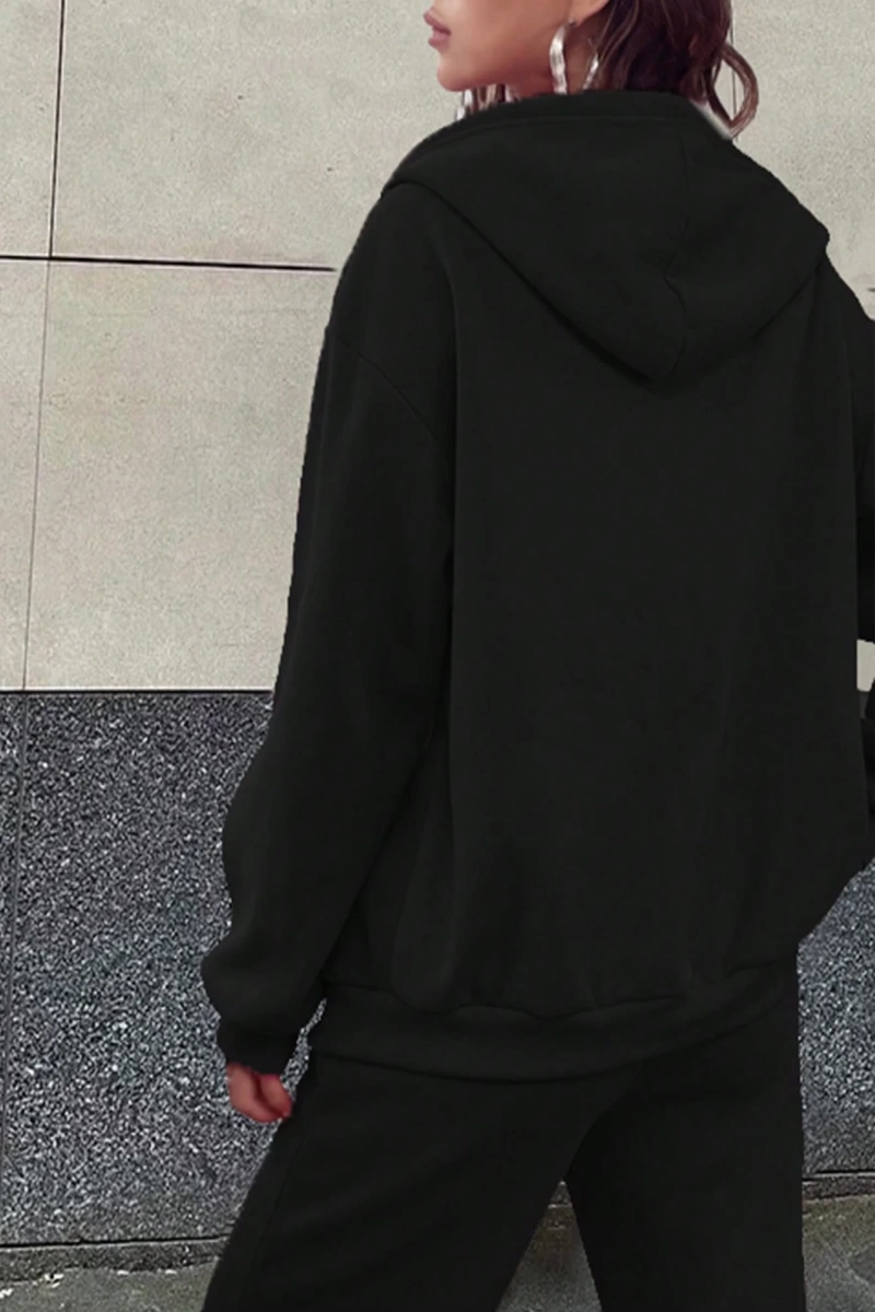 Kadın Kapşonlu Bağcıklı Sweatshirt ve Eşofman Altı Takımı