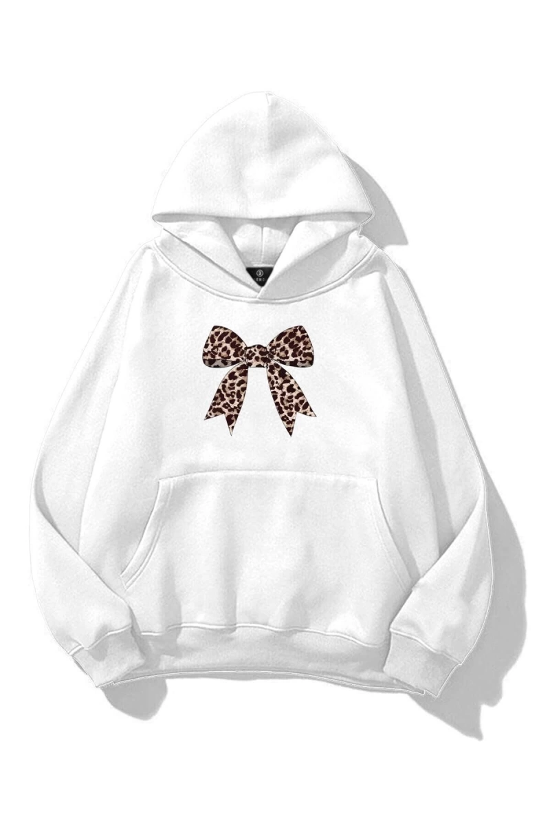 Kadın Leopar Kurdele Sweatshirt