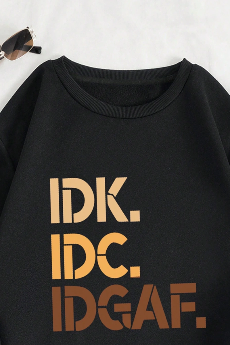 Kadın Mektup Baskılı Düşük Omuz Sweatshirt Ve Bağcıklı Bel Pantolon Takımı