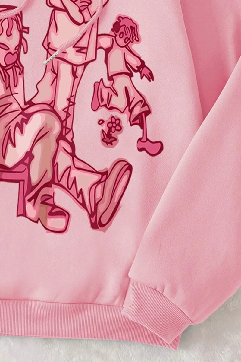 Kadın Mektup Baskılı Düşük Omuz Sweatshirt Ve Bağcıklı Bel Pantolon Takımı