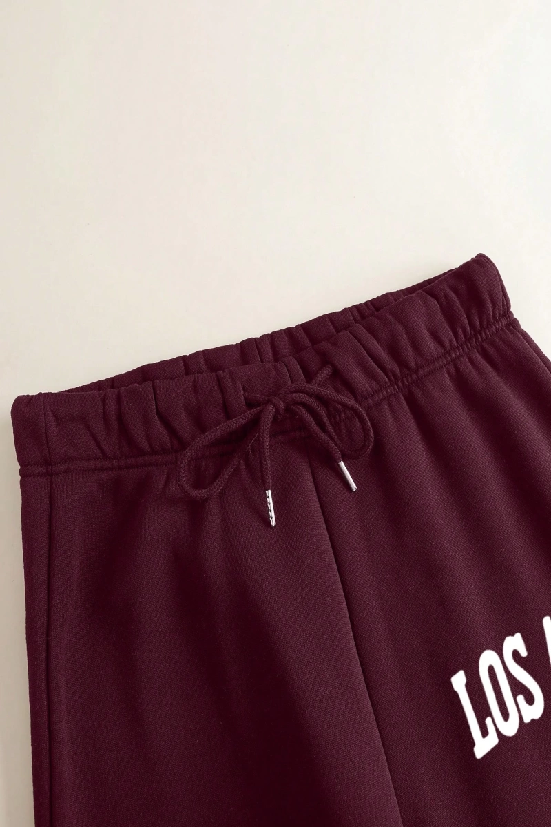 Kadın Mektup Baskılı Sweatshirt Ve Eşofman Altı İki Parça Set