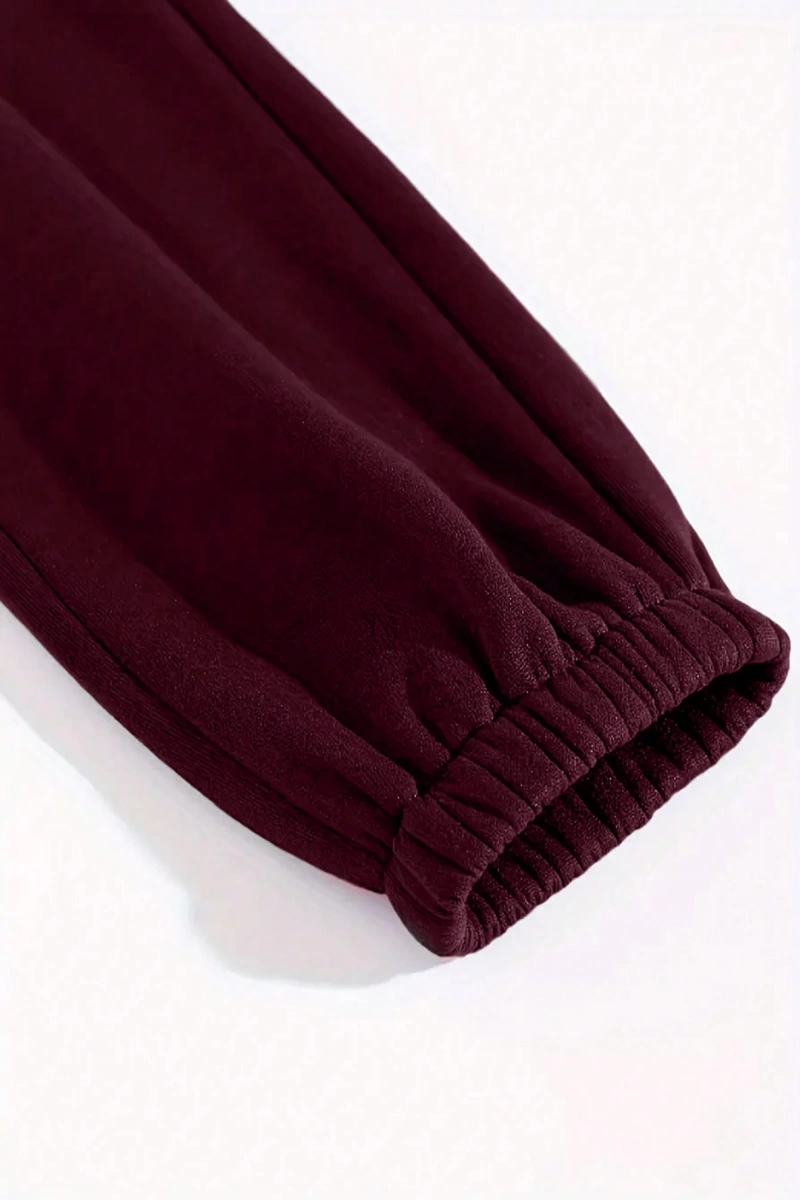 Kadın Mektup Baskılı Yuvarlak Yaka Sweatshirt Ve Eşofman Altı Takımı