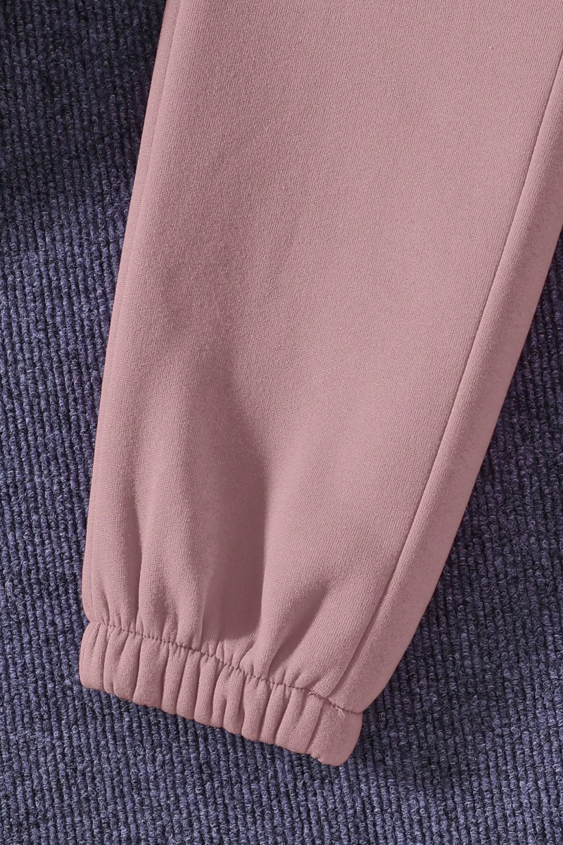 Kadın Mektup Baskılı Yuvarlak Yaka Uzun Kollu Sweatshirt Ve Bağcıklı Bel Paçalı Eşofma