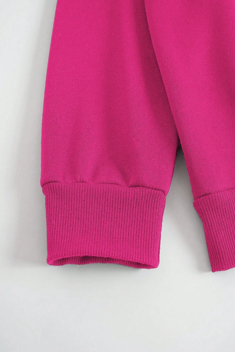 Kadın Mektup Baskılı Yuvarlak Yaka Uzun Kollu Sweatshirt Ve Bağcıklı Jogger Pantolon R