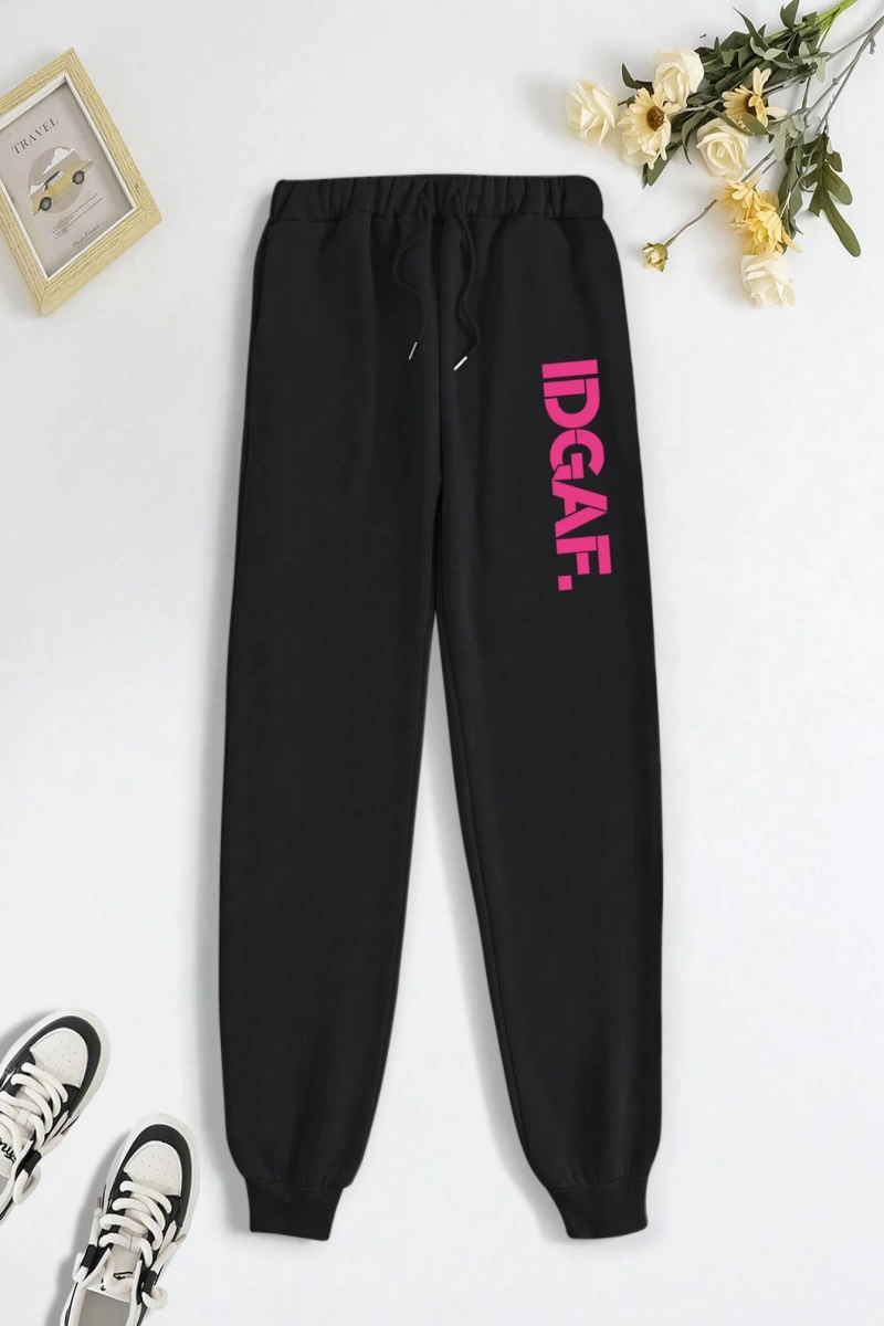 Kadın Moda Baskılı Bol Jogger Pantolon