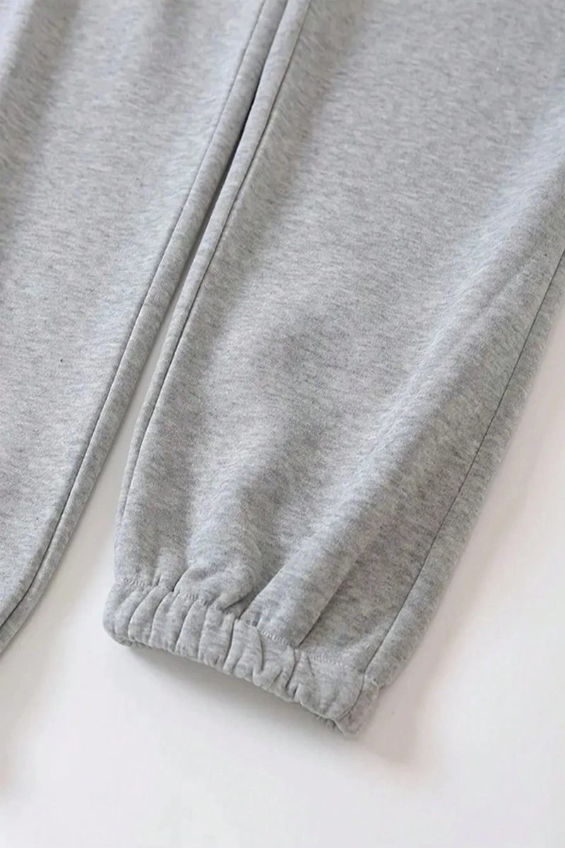 Kadın Moda Bol Spor Kapüşonlu Sweatshirt ve Eşofman Altı İki Parçalı Takım, Bayan İlkb