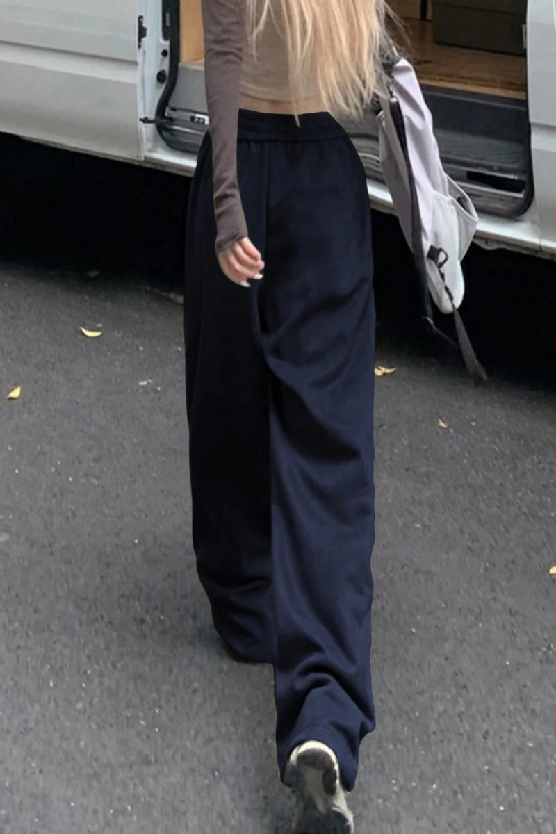 Kadın Moda Rahat Baskılı Düz Spor Pantolon