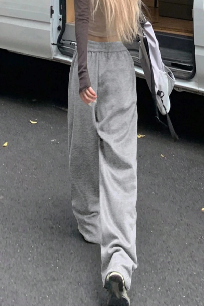 Kadın Moda Rahat Baskılı Düz Spor Pantolon