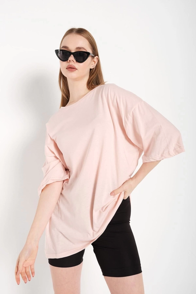 Kadın Pembe Oversize T-shirt