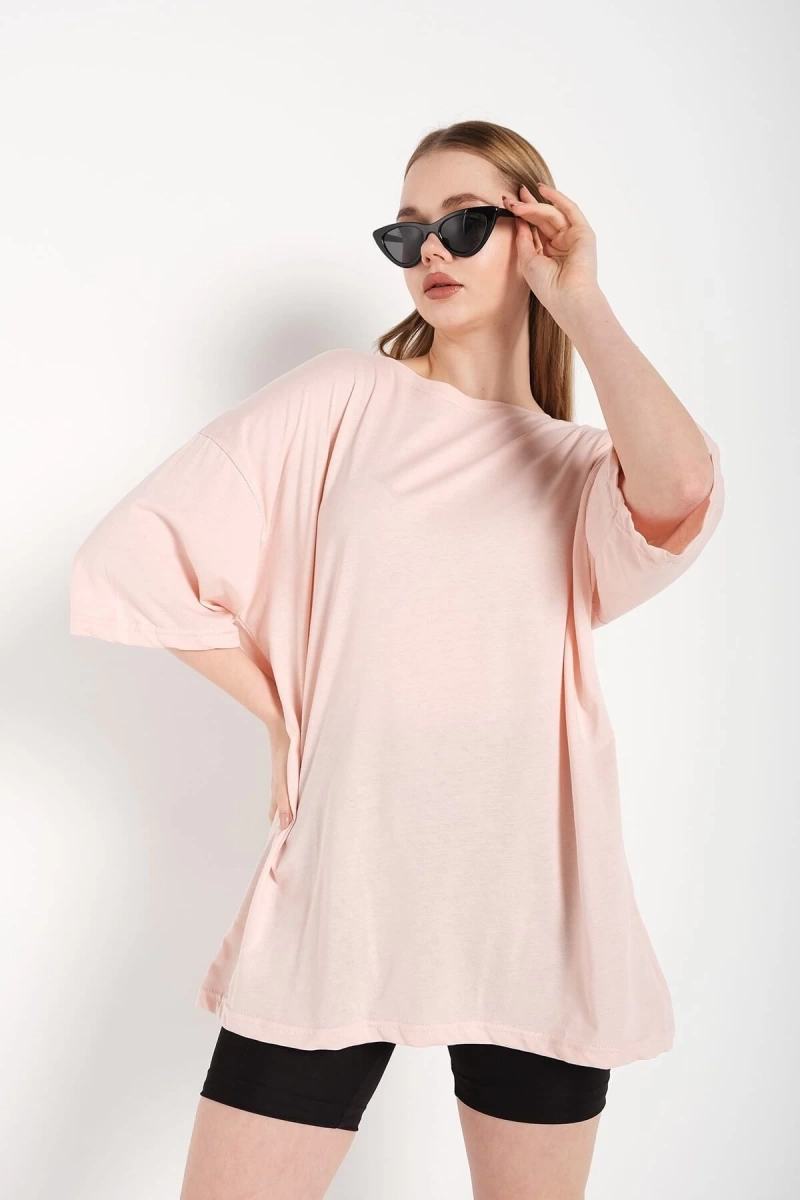 Kadın Pembe Oversize T-shirt