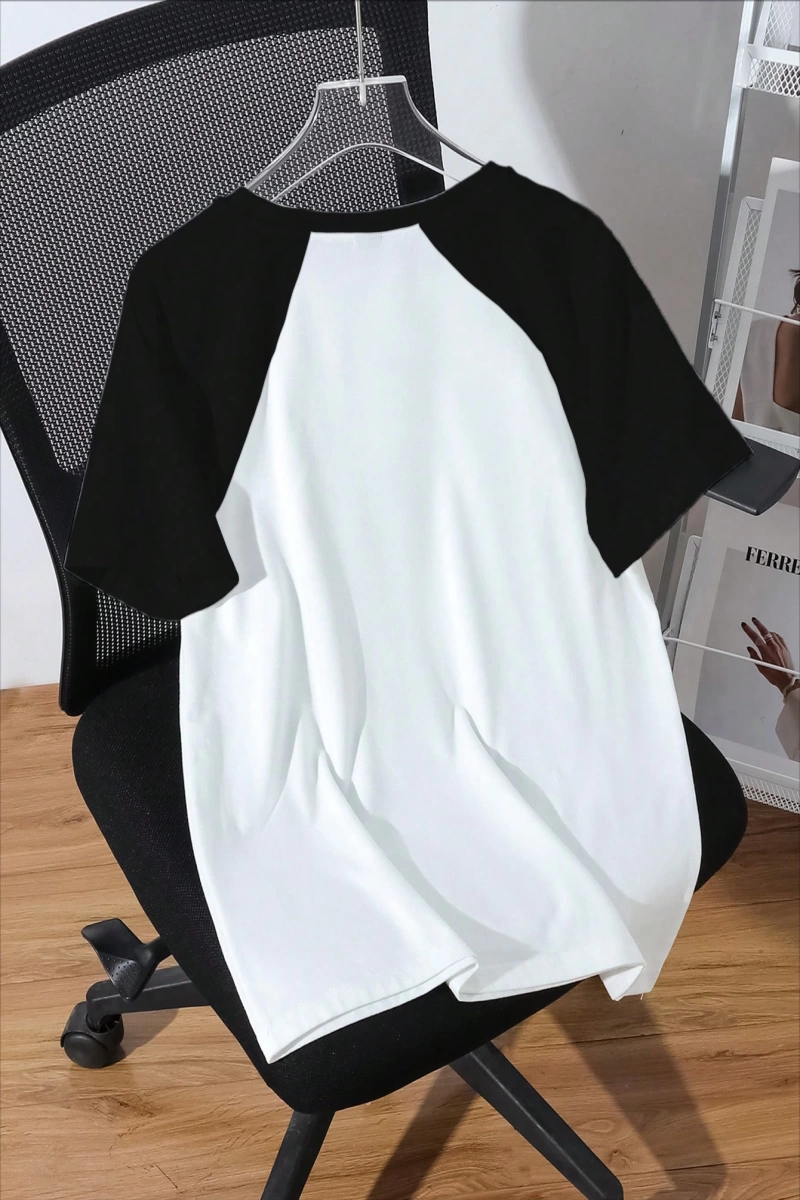 Kadın Rahat Minimalist Kedi Grafik Yuvarlak Yaka Kısa Kollu Bol Kesim Tişört, Ya