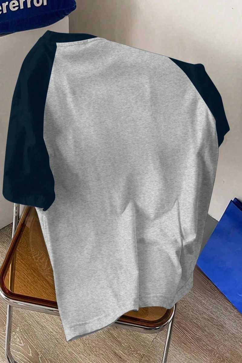 Kadın Rahat Minimalist Kedi Grafik Yuvarlak Yaka Kısa Kollu Bol Kesim Tişört, Ya