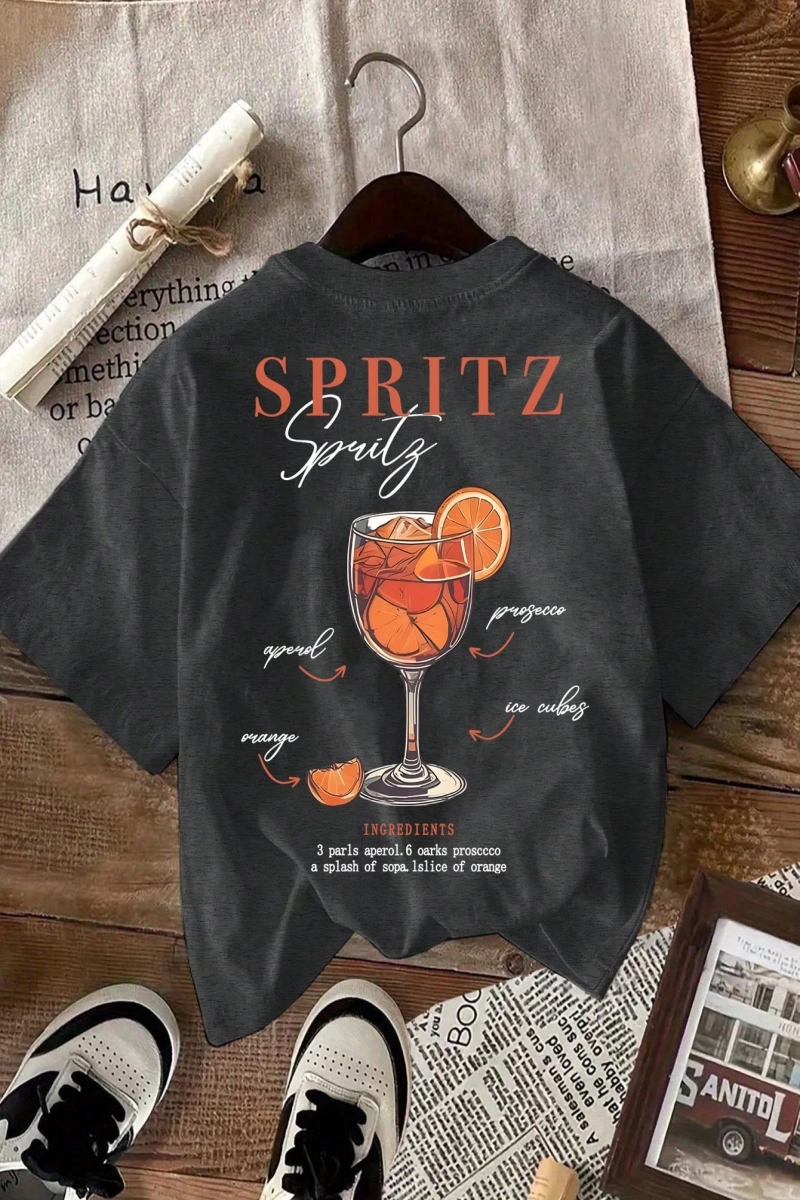 Kadın Regular Fit Harf ve Palmiye Ağacı Grafik Yuvarlak Yaka Kısa Kollu Günlük Süt İpek Tişör