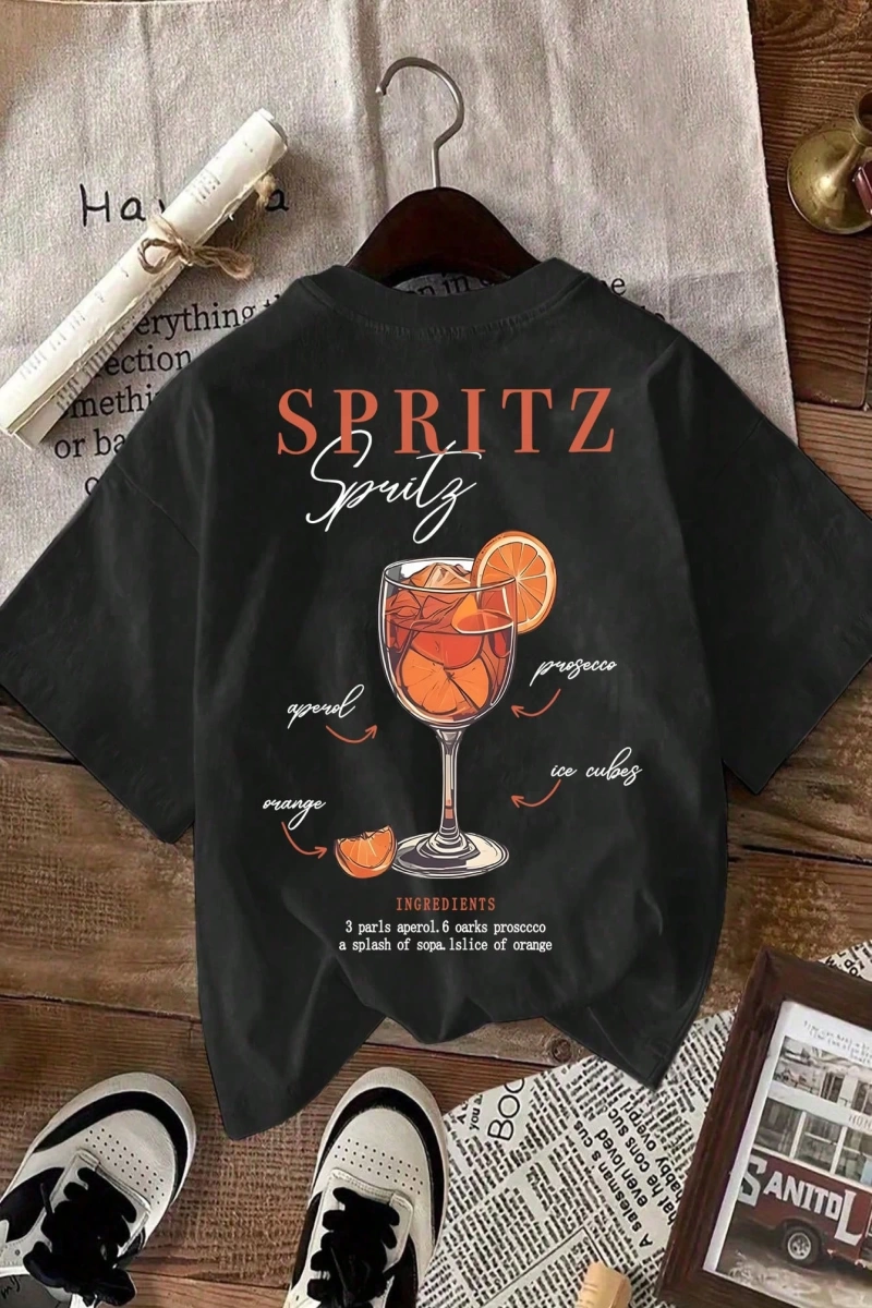 Kadın Regular Fit Harf ve Palmiye Ağacı Grafik Yuvarlak Yaka Kısa Kollu Günlük Süt İpek Tişör