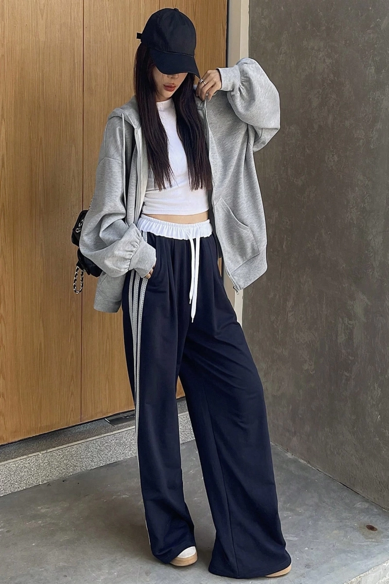 Kadın Renk Bloklu Bağcıklı Yaka Termal Astarlı Kapşonlu Sweatshirt, Uzun Kollu Üstler Model 5196