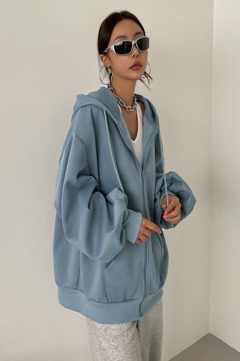 Kadın Renk Bloklu Bağcıklı Yaka Termal Astarlı Kapşonlu Sweatshirt, Uzun Kollu Üstler Model 5196