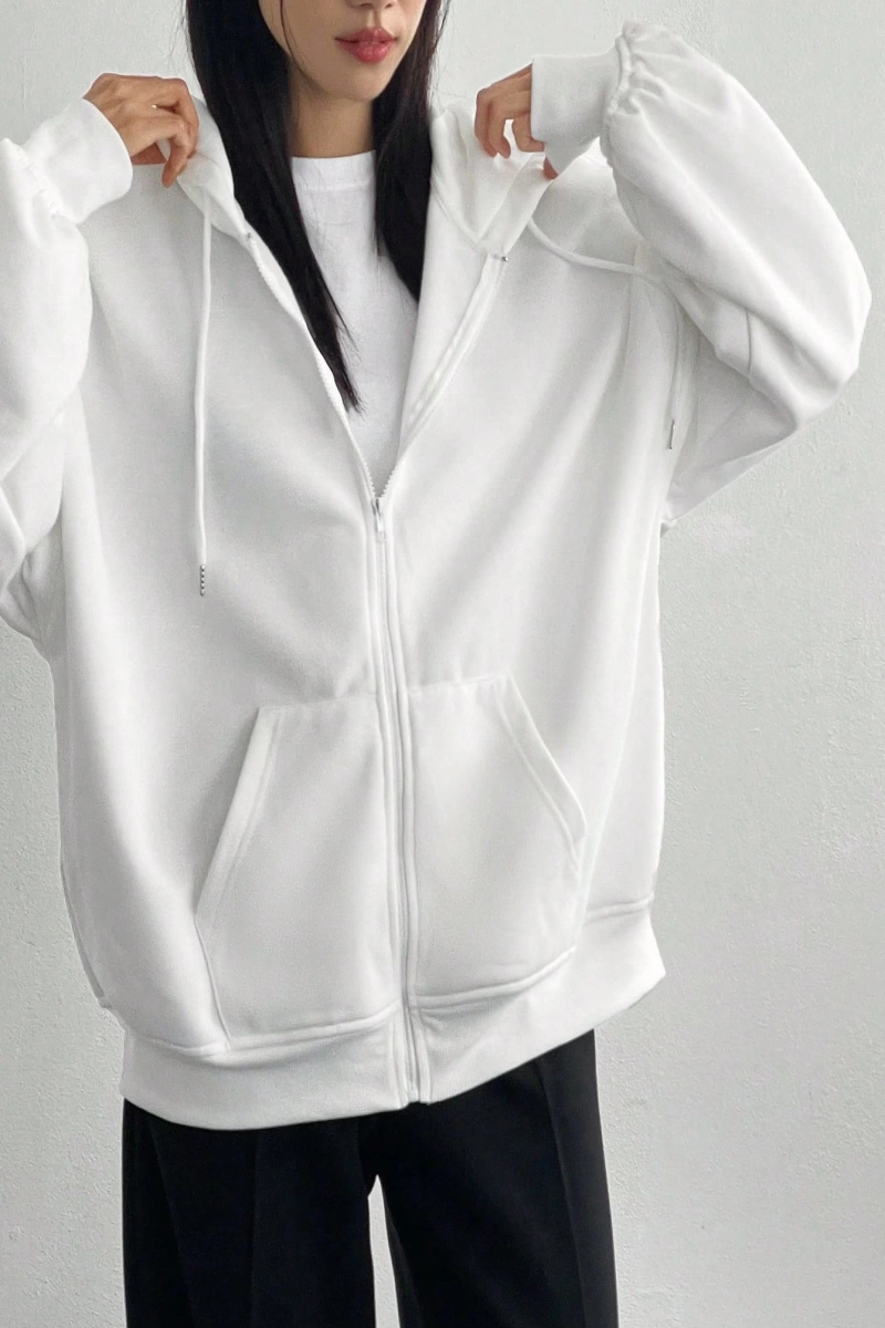Kadın Renk Bloklu Bağcıklı Yaka Termal Astarlı Kapşonlu Sweatshirt, Uzun Kollu Üstler Model 5196