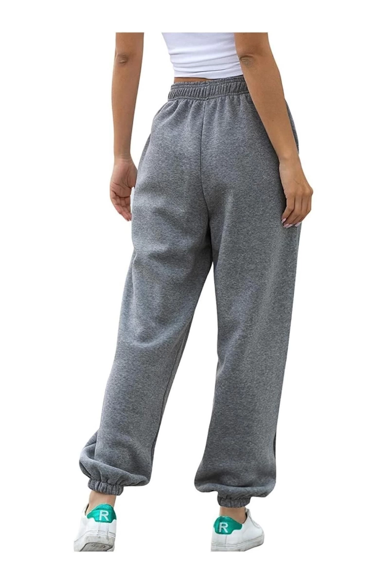 Kadın Siyah Jogger İki İplik Beli Lastikli Eşofman