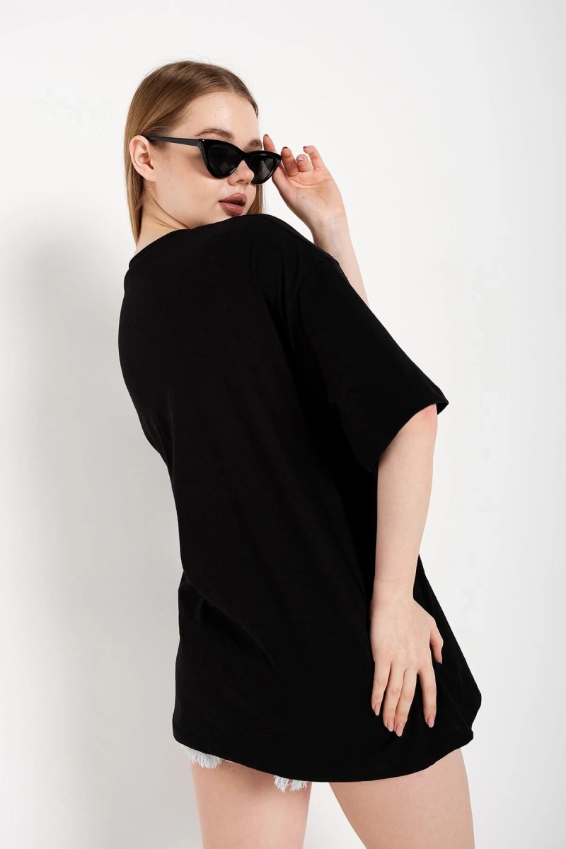 Kadın Siyah Oversize T-shirt