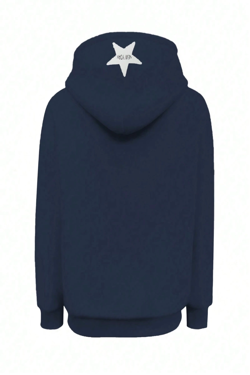 Kadın Sonbahar Ve Kış Mektup Baskılı Fermuarlı Pat Uzun Kollu Kapşonlu Sweatshirt, Uzu Model 5132