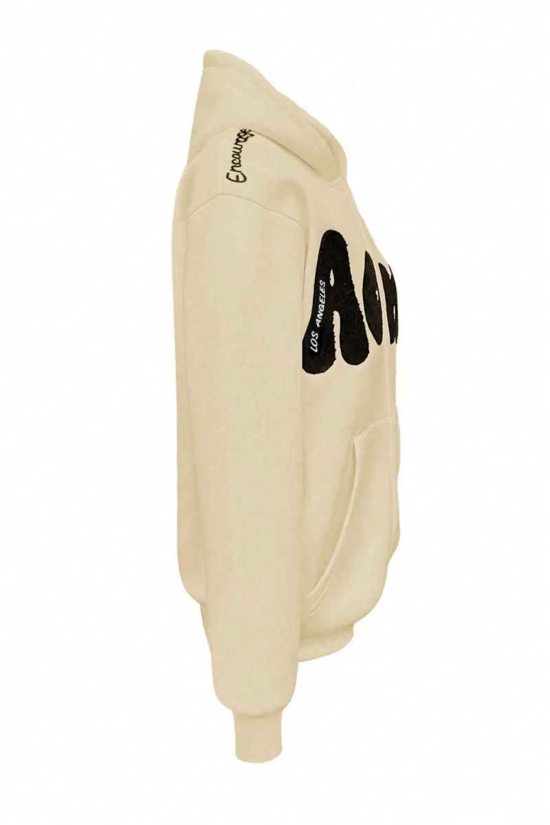 Kadın Sonbahar Ve Kış Mektup Baskılı Fermuarlı Pat Uzun Kollu Kapşonlu Sweatshirt, Uzu Model 5132