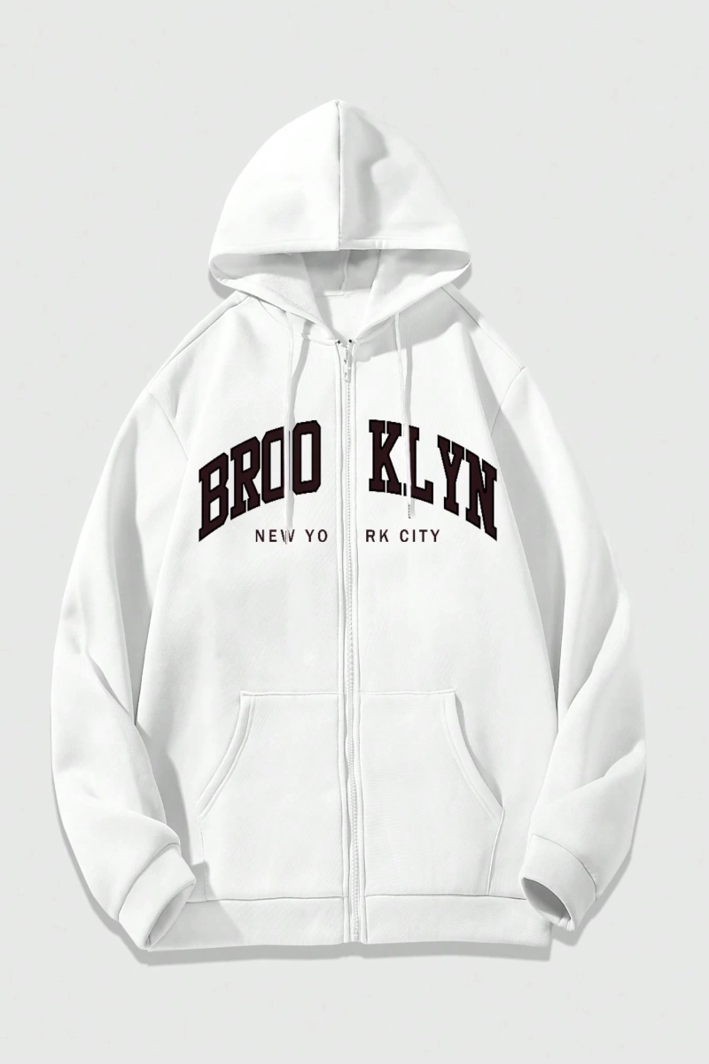 Kadın Sweatshirt Ceket, Sonbahar/Kış, Fermuarlı Kapatma, Termal Astarlı, Amerikan Stili, Logo Model 5136
