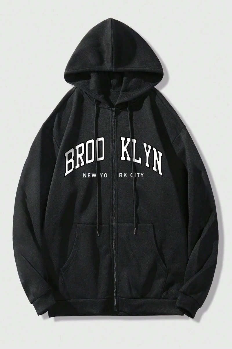 Kadın Sweatshirt Ceket, Sonbahar/Kış, Fermuarlı Kapatma, Termal Astarlı, Amerikan Stili, Logo Model 5136